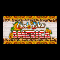 God Bless America Sunflower License Plate Heavyweight Sweatshirt | Teevron