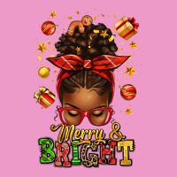 Merry And Bright Christmas Afro Messy Bun Urban Hoodie | Teevron
