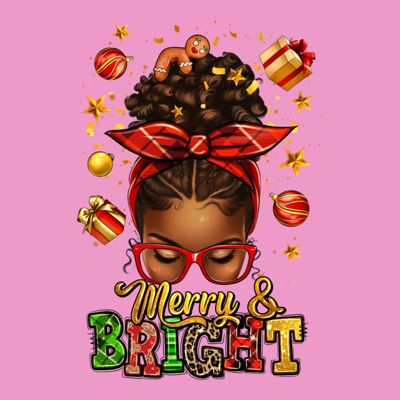Merry And Bright Christmas Afro Messy Bun Urban Hoodie by texasbilliewilder | Teevron