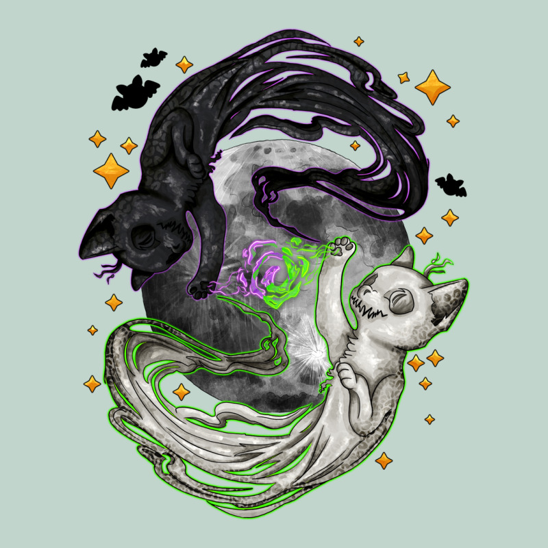 Magical Cats Ghost With Moon Halloween Zipper Hoodie by NancyCooperArtShop | Teevron