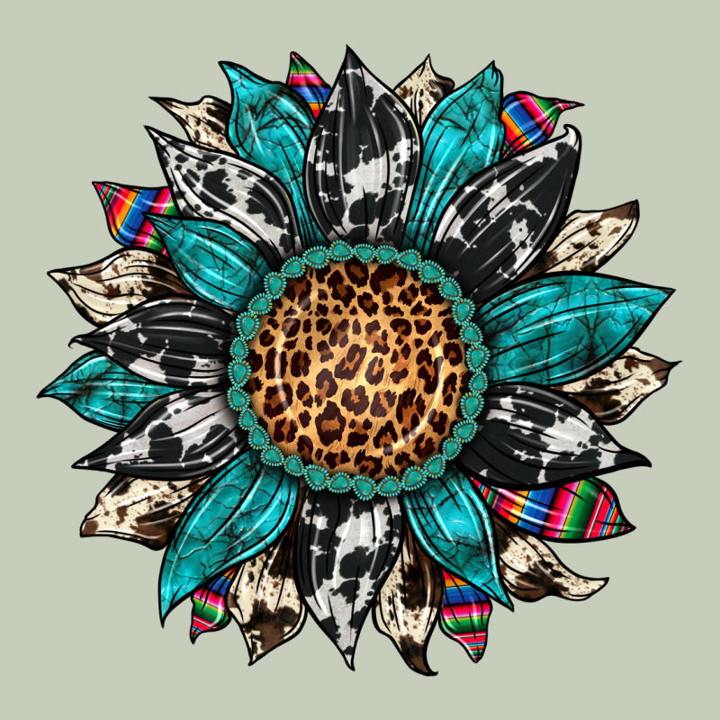 Cowhide Leopard Serape Gemstone  Sunflower Long Sleeve Tee by Artiststas | Teevron