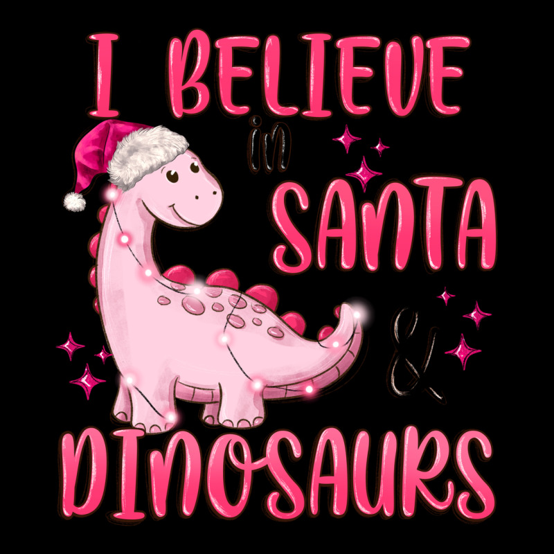 I Believe In Santa & Dinosaurs Pink Premium Sweatshirt by MaliasSmallBusiness | Teevron