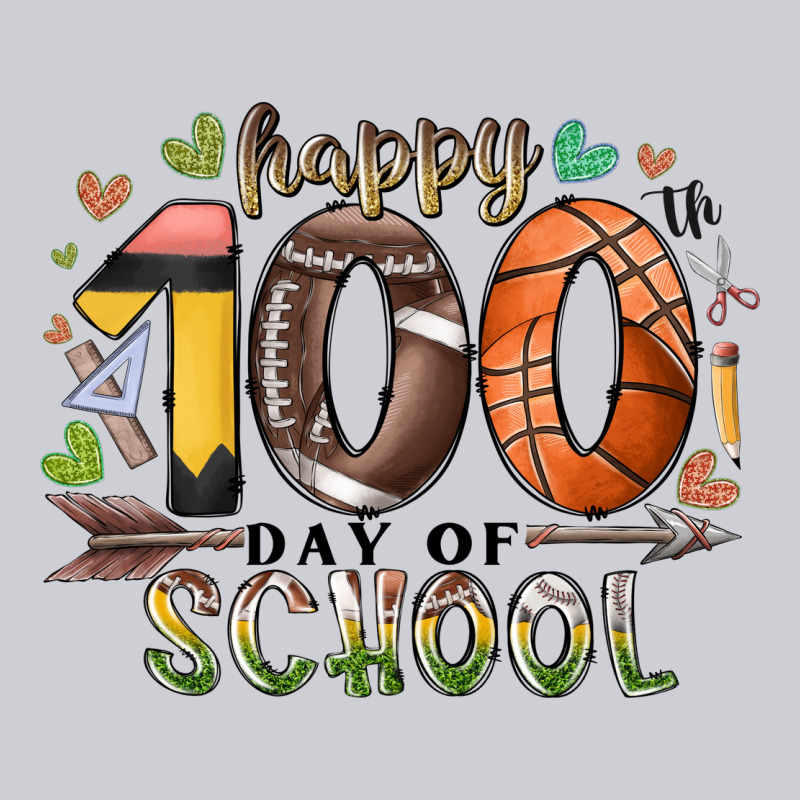 Happy 100 Americana Football Basketball Day Of Sch Heavyweight Sweatshirt by RacoonDesign | Teevron