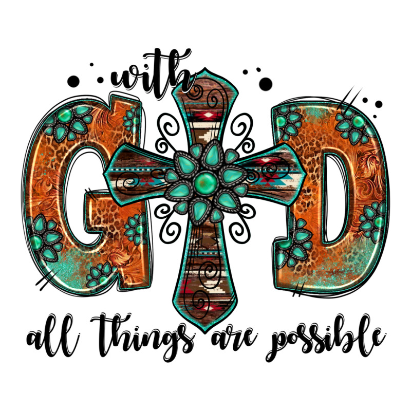 With God All Things Are Possible Gemstone Cross Premium Hoodie by Jasminsmagicworld | Teevron