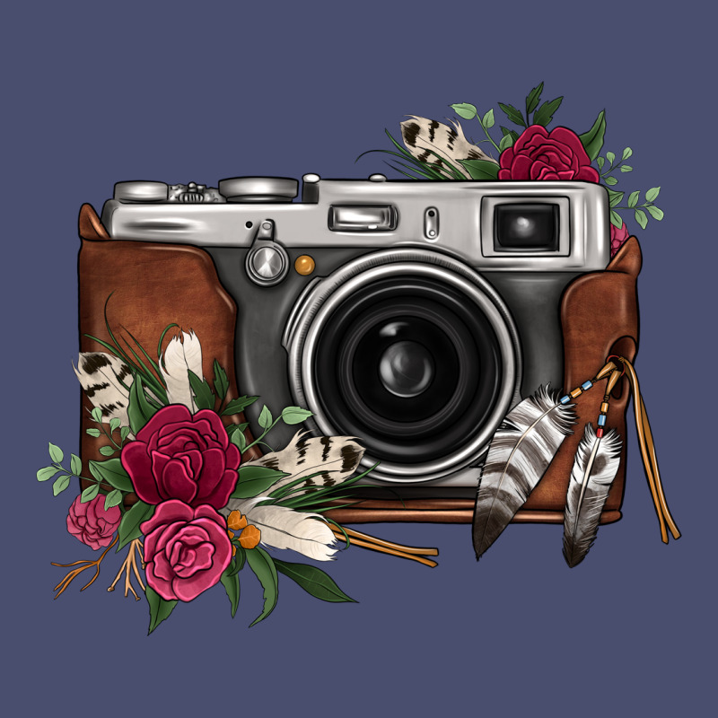 Floral Feather Vintage Camera Vintage Tee by FaDigitalArtStudio | Teevron