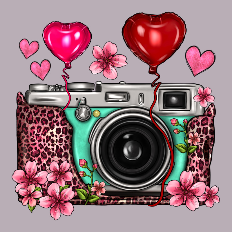 Floral Heart Pink Leopard Vintage Camera Vintage Tee by FaDigitalArtStudio | Teevron