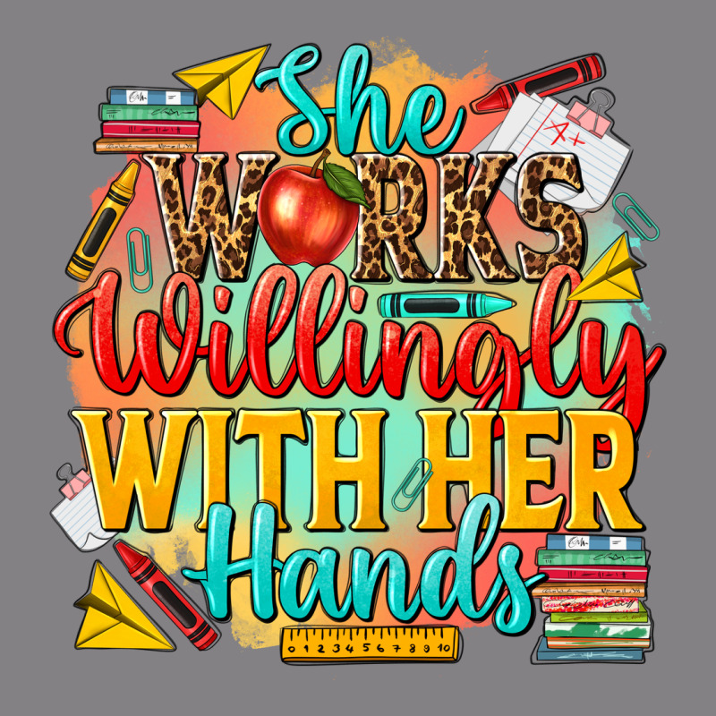 She Works Willingly With Her Hands Teacher Heavyweight Hoodie by NancyCooperArtShop | Teevron