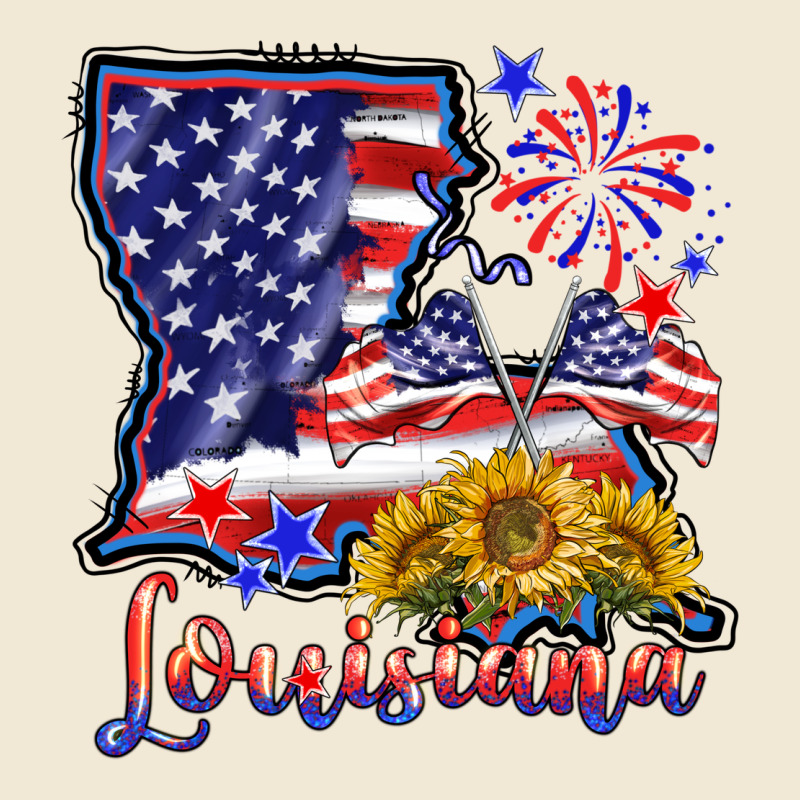4th Of July  Louisiana Map Premium Tee by BarkalooDesign | Teevron