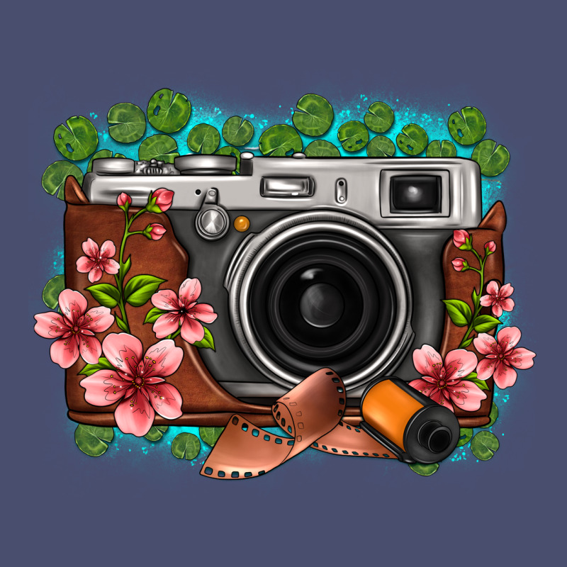 Floral Lotus Leaf Film Roll Vintage Camera Vintage Tee by FaDigitalArtStudio | Teevron