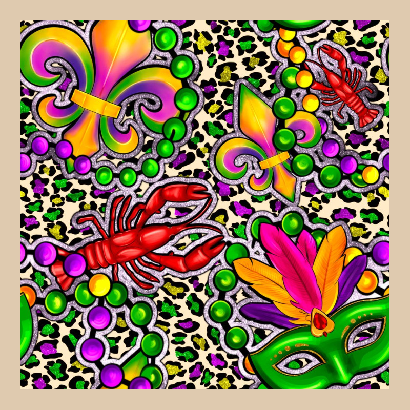 Mardi Gras Crawfish Leopard  Seamless Pattern Heavyweight Sweatshirt by FaDigitalArtStudio | Teevron
