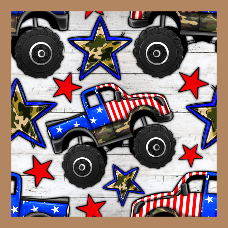 Usa Monster Truck Seamless Pattern Long Sleeve Tee by BundleAndBundleShop | Teevron