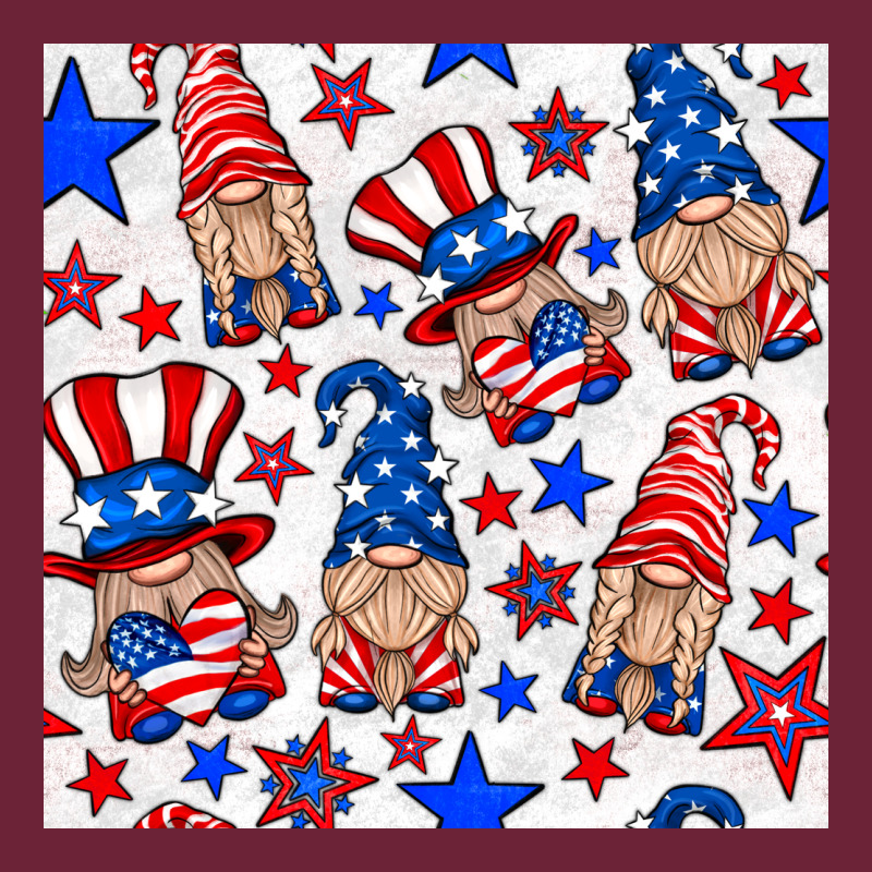 4th Of July Patriotic Gnome Seamless Pattern Long Sleeve Tee by BundleAndBundleShop | Teevron