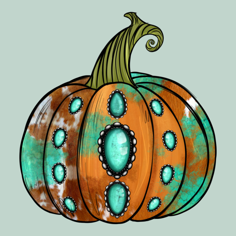 Western Cowhide Turquoise Pumpkin Zipper Hoodie by Jasminsmagicworld | Teevron
