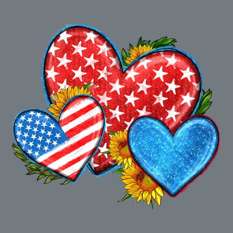 Usa Flag Hearts With Sunflower Heavyweight Sweatshirt by HRA Design Shop | Teevron
