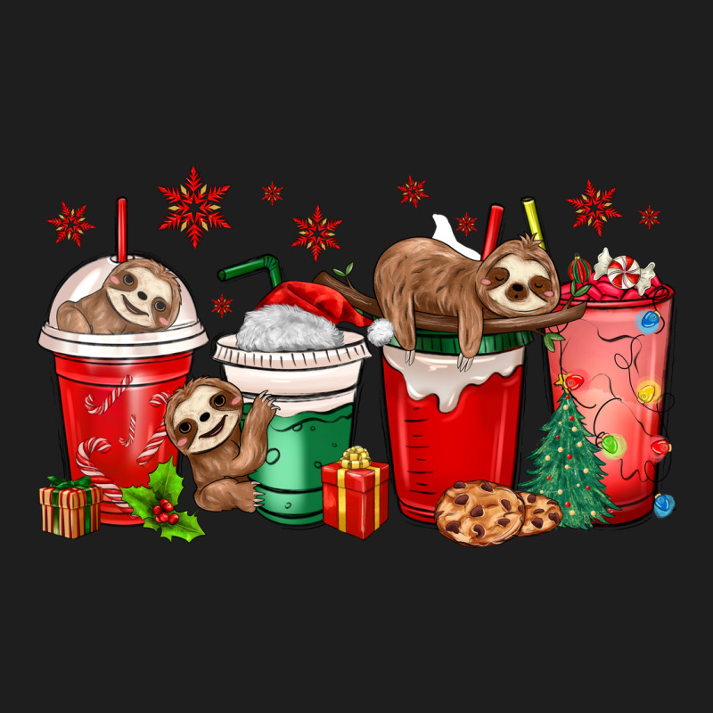 Christmas Sloth Coffee Cups Heavyweight Hoodie by MaliasSmallBusiness | Teevron