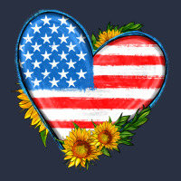 Usa Flag Heart With Sunflower Heavyweight Sweatshirt | Teevron