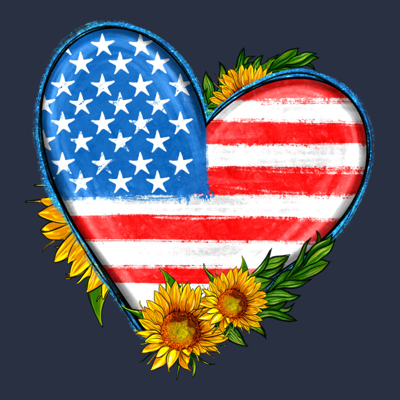 Usa Flag Heart With Sunflower Heavyweight Sweatshirt by HRA Design Shop | Teevron