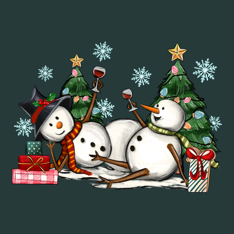 Christmas Snowmen With Wine Premium Sweatshirt by MaliasSmallBusiness | Teevron
