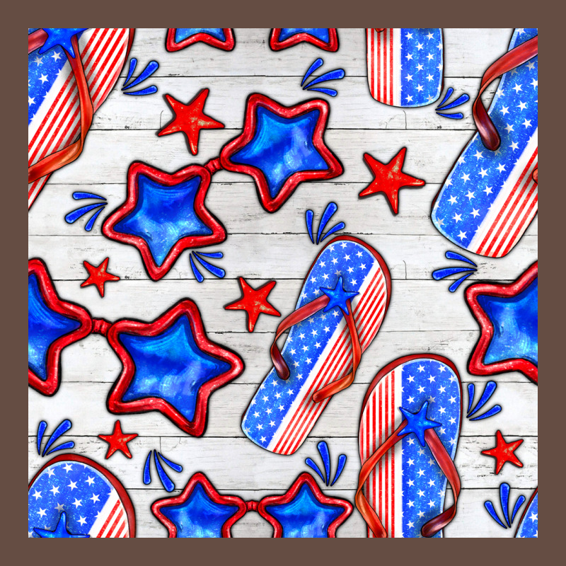 4th Of July Flip Flops Seamless Pattern Long Sleeve Tee by BundleAndBundleShop | Teevron