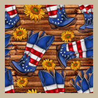 America Western Boots And Sunflower Seamless Pattern Long Sleeve Tee | Teevron