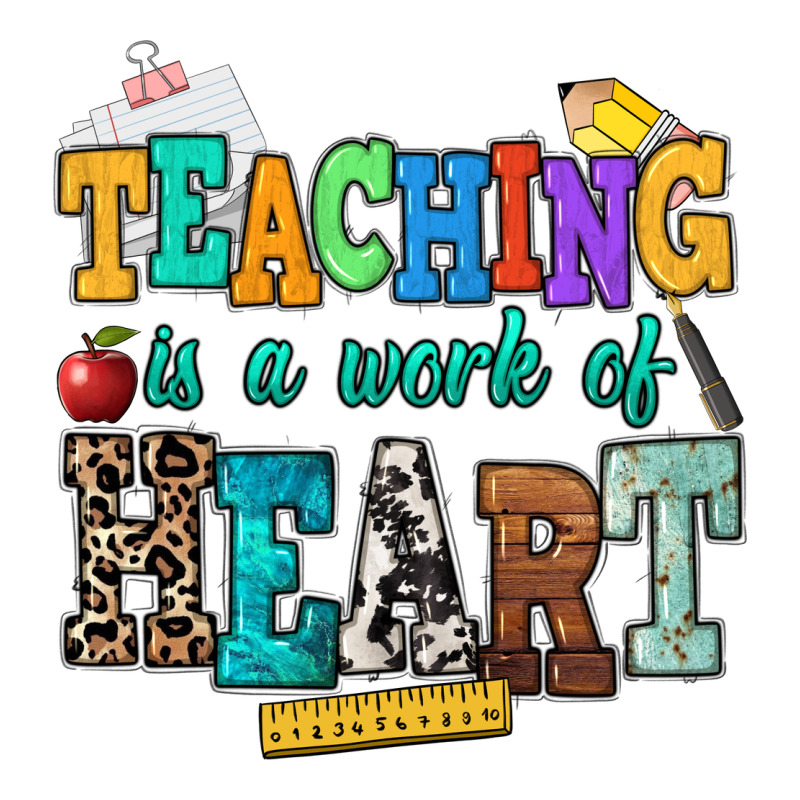 Teaching Is A Work Of Heart Heavyweight Hoodie by NancyCooperArtShop | Teevron