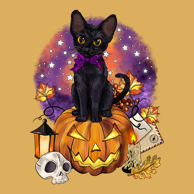Halloween Black Cat Pumpkin Premium Hoodie by BarkalooDesign | Teevron