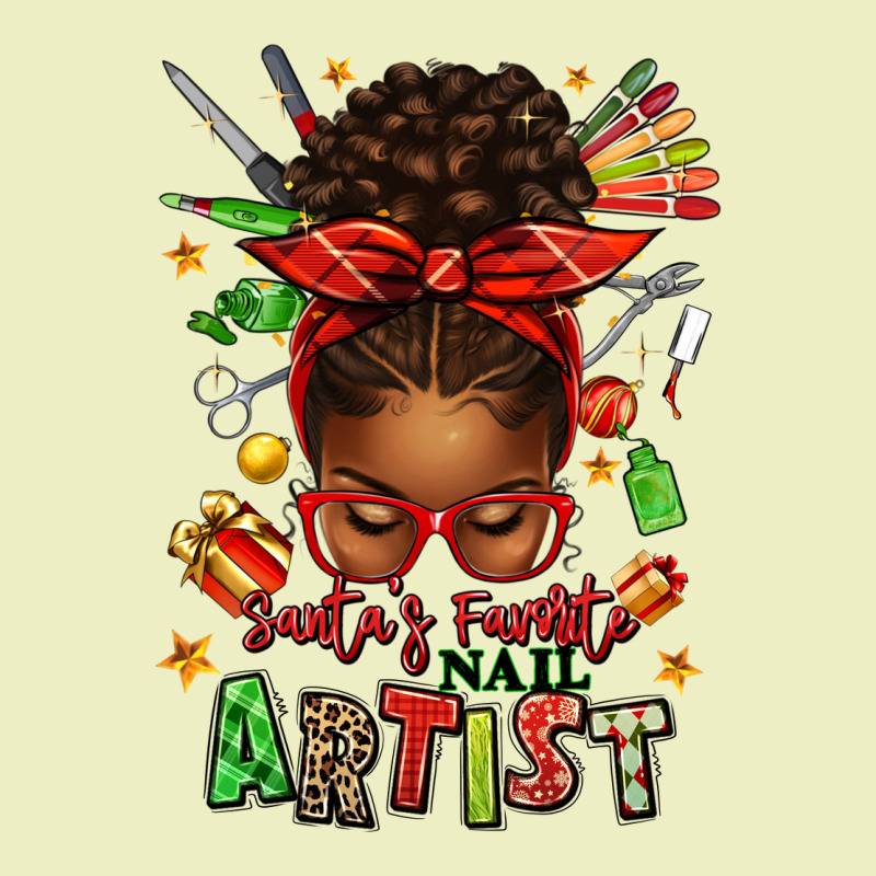 Santa's Favorite Nail Artist Afro Messy Bun Urban Hoodie by texasbilliewilder | Teevron