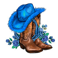 valentines day blue boots cowgirl hat and roses | Teevron