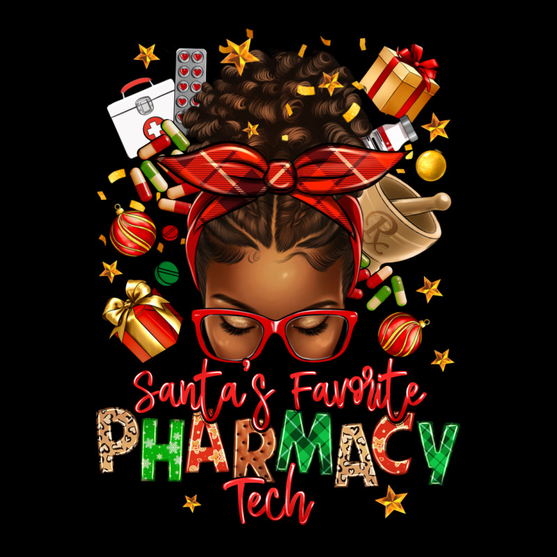 Santas Favorite Pharmacy Tech Afro Messy Bun Urban Hoodie by texasbilliewilder | Teevron