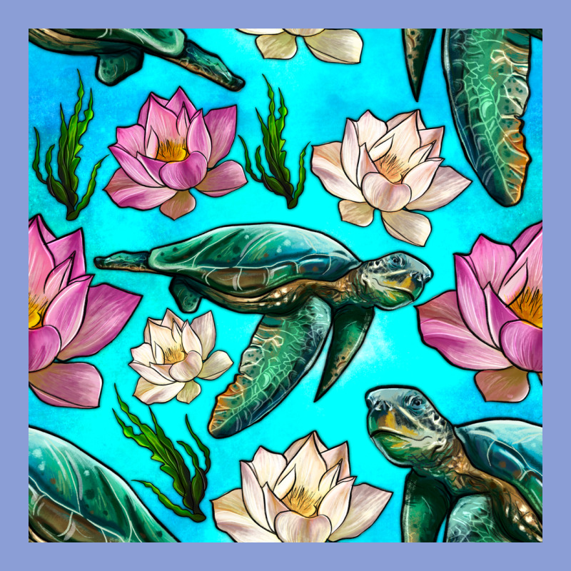 Sea Turtle Seamless Pattern Long Sleeve Tee by BundleAndBundleShop | Teevron