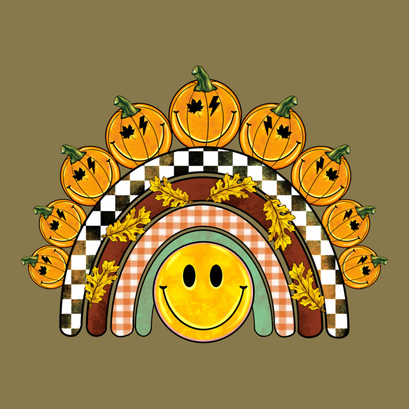 Fall Smiley Face Groovy Rainbow Premium Hoodie by BarkalooDesign | Teevron