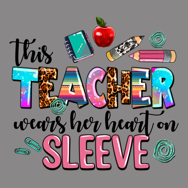 This Teacher Wears Her Heart On Sleeve Vintage Tee by AdoDesignShop | Teevron