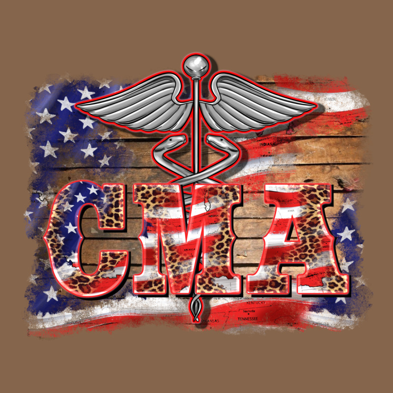 Patriotic Nurse Certified Medical Assistant Medilcal Symbol Background Premium Tee by BarkalooDesign | Teevron