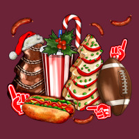 Christmas Tree Cake American Football  Ball And Hot Dogs Ado Long Sleeve Tee | Teevron
