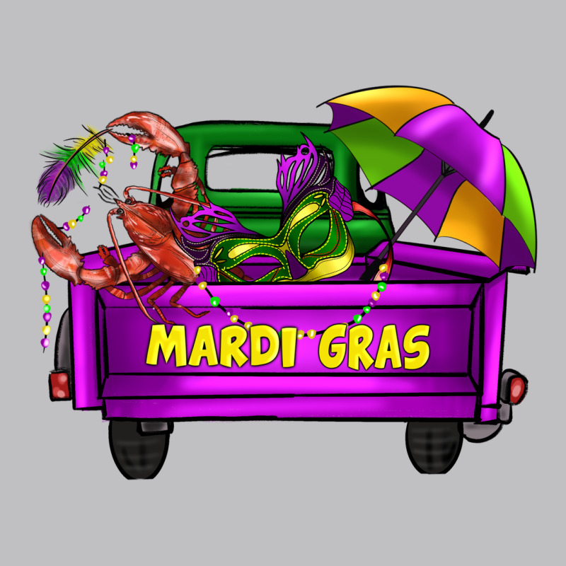 Mardi Grass Umbrella With Truck Long Sleeve Tee by AdoDesignShop | Teevron