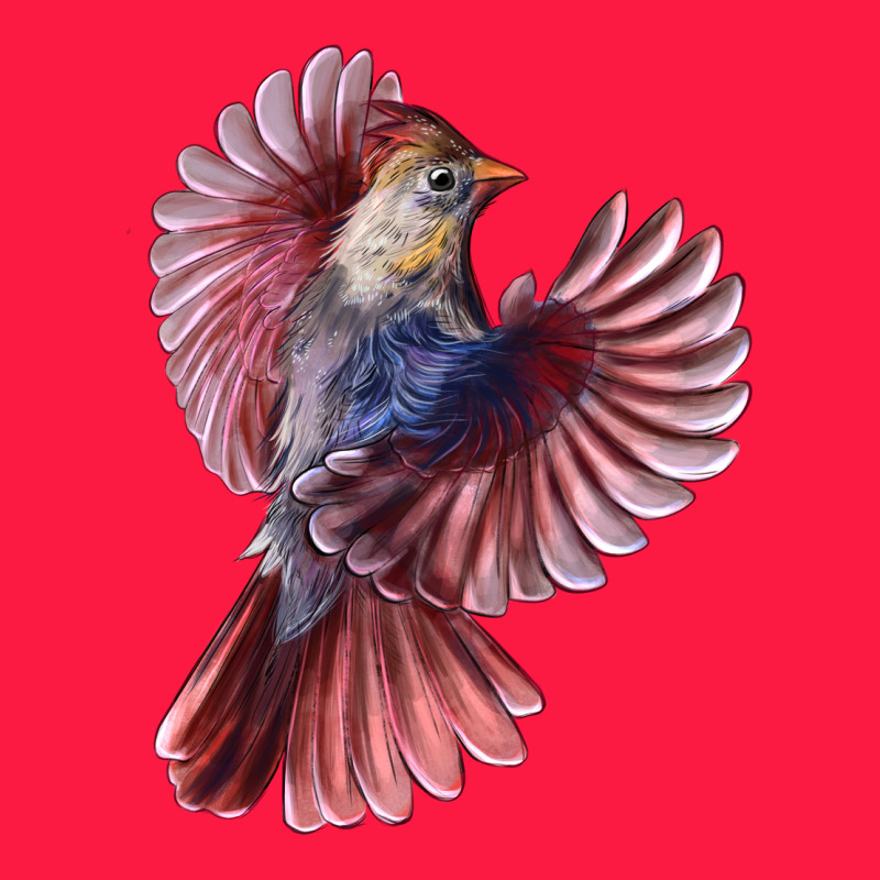 Flying Northern Cardinal Bird Zipper Hoodie by LillyAllenDesigns | Teevron