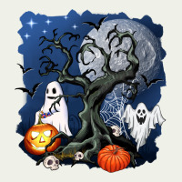 Halloween Tree And Ghosts Urban Heavy Tee | Teevron