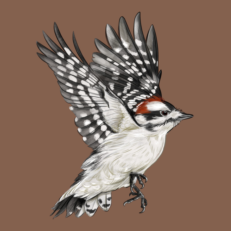 Flying Downy Woodpecker Zipper Hoodie by LillyAllenDesigns | Teevron