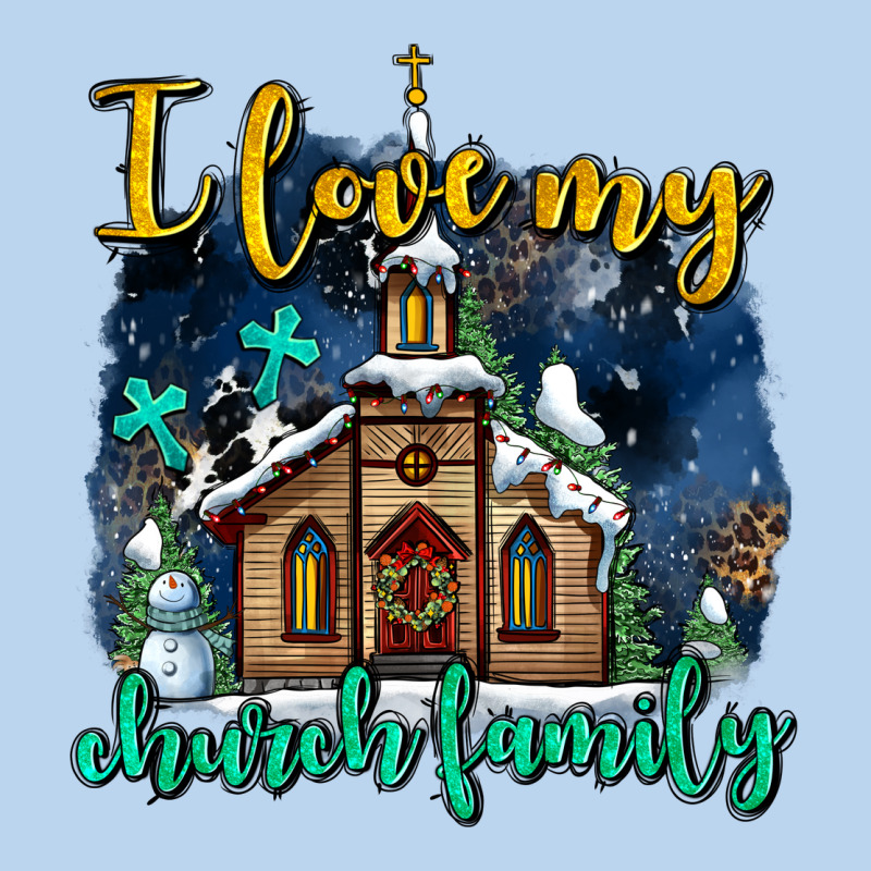 Christmas Church And Snow   ı Love My Church Family Classic Tee by AdoDesignShop | Teevron