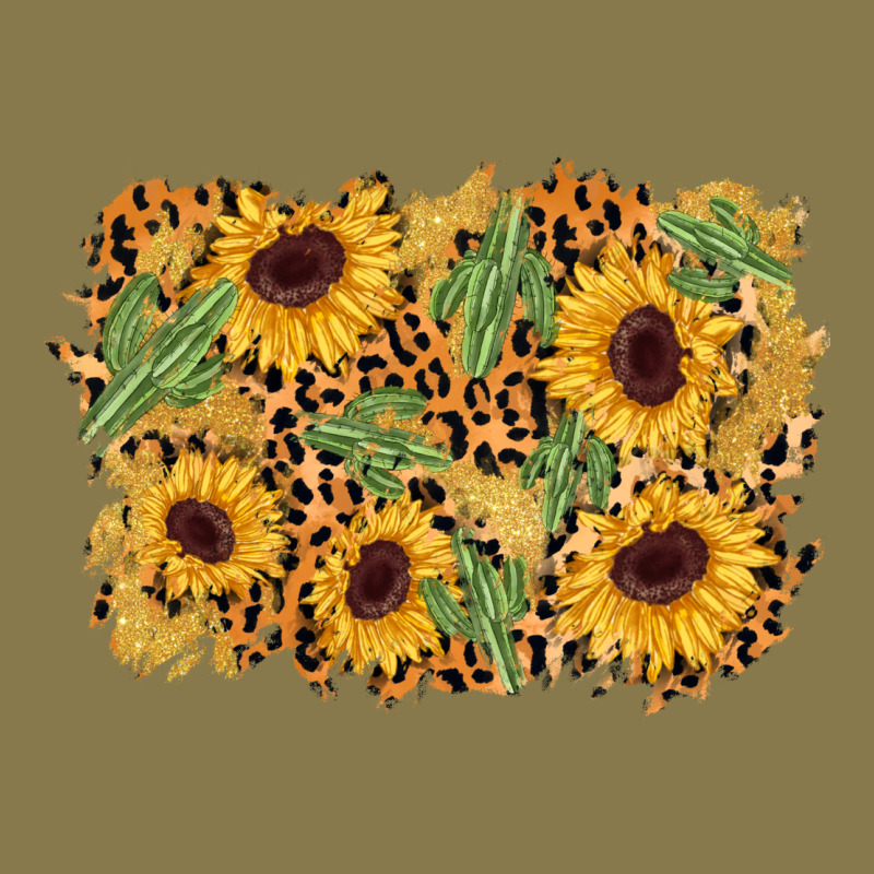 Cactus Leopard Sunflower Glitter Background Premium Hoodie by AdoDesignShop | Teevron