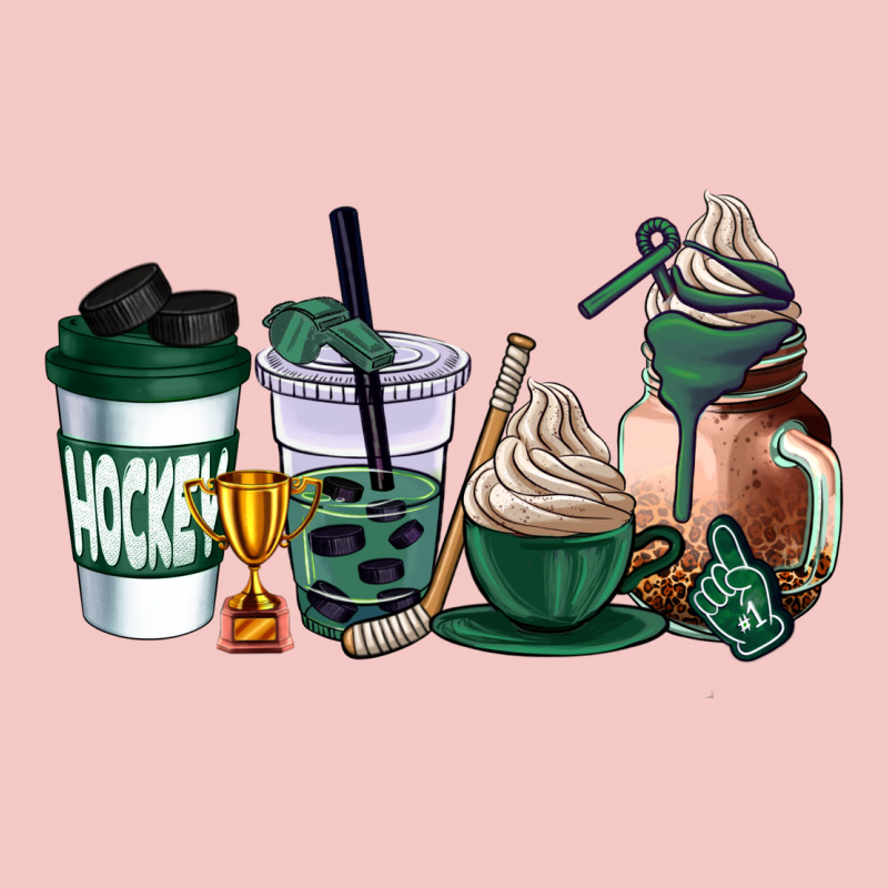Hunter Green Hockey Coffee Cups Urban Heavy Tee by AdoDesignShop | Teevron