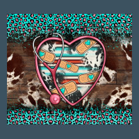Western Nurse Stethoscope Turquoise Leopardes Urban Heavy Tee | Teevron