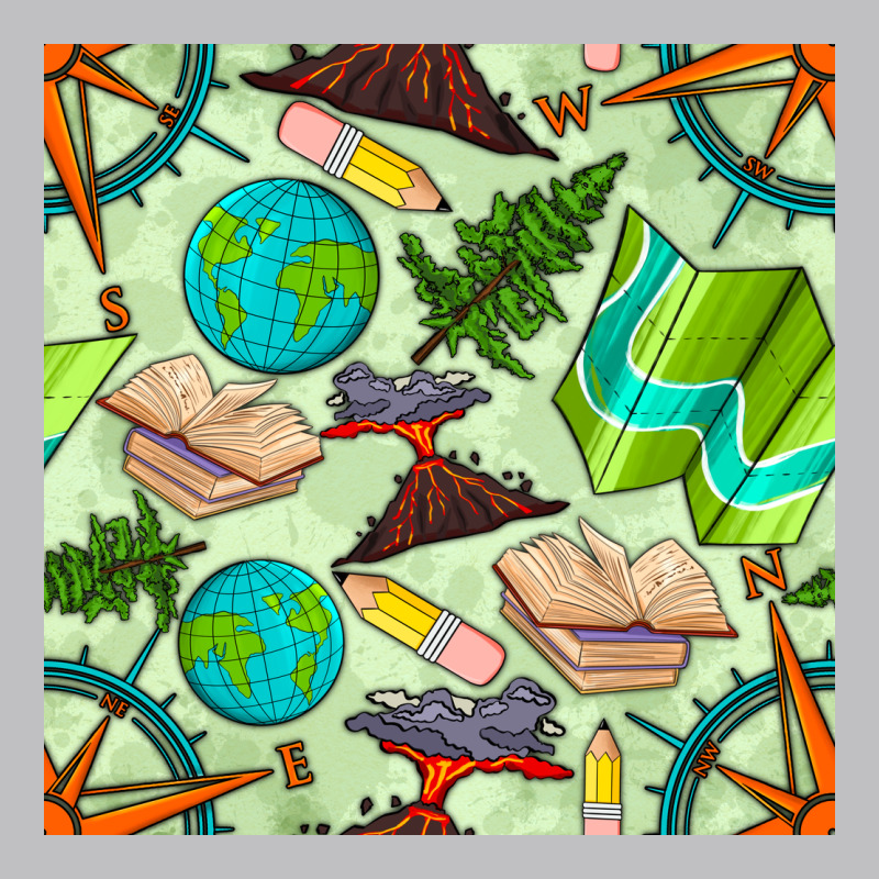 Geography Class Seamless Pattern Long Sleeve Tee by BundleAndBundleShop | Teevron