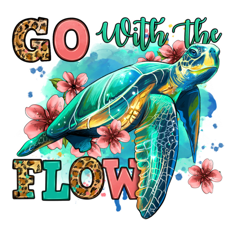 Go With The Flow Floral Turtle Classic Tee by Jasminsmagicworld | Teevron