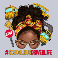 School Bus Driver Life Afro Messy Bun Heavyweight Hoodie | Teevron