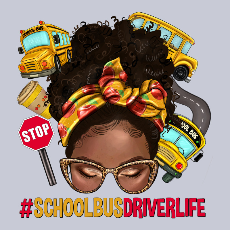 School Bus Driver Life Afro Messy Bun Heavyweight Hoodie by NancyCooperArtShop | Teevron