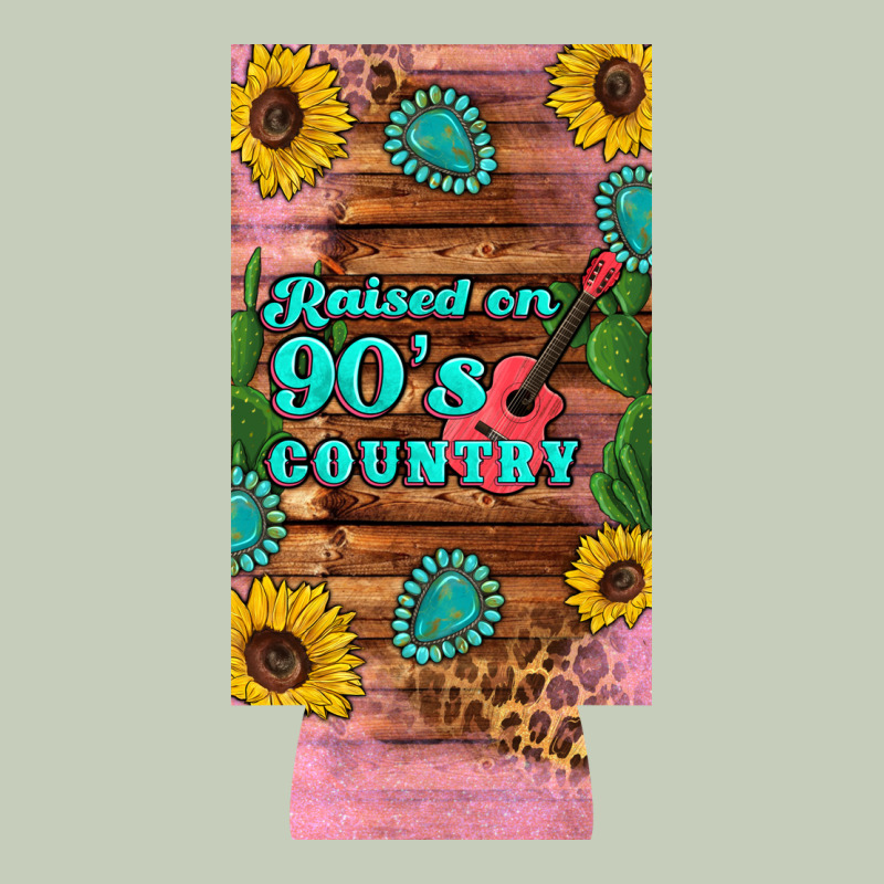 Raised 90's Country Guitar Cactus Sunflower's 12 Oz Can Cooler  (slim) Classic Tee by Artiststas | Teevron