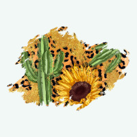 Cactus Leopard Sunflower Glitter  Patch Premium Hoodie | Teevron