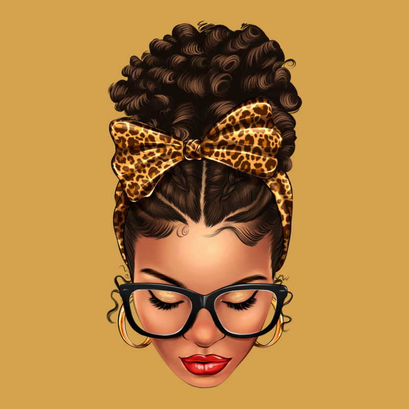 Light Skin Afro Messy Bun Leopard Bow Urban Hoodie by texasbilliewilder | Teevron