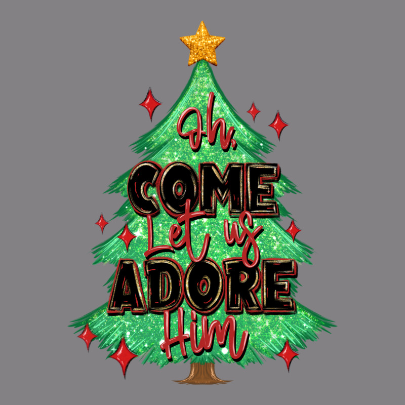 Oh Come Let Us Adore Him Christmas Tree Heavyweight Hoodie by MaliasSmallBusiness | Teevron